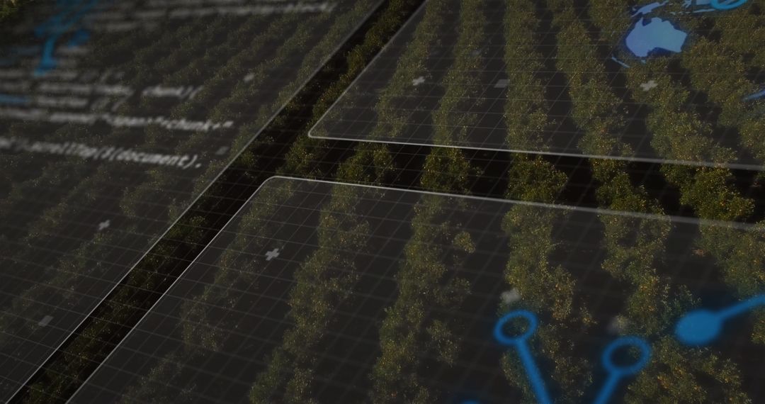 Digital Monitoring Panels Over Irrigation in Orchard