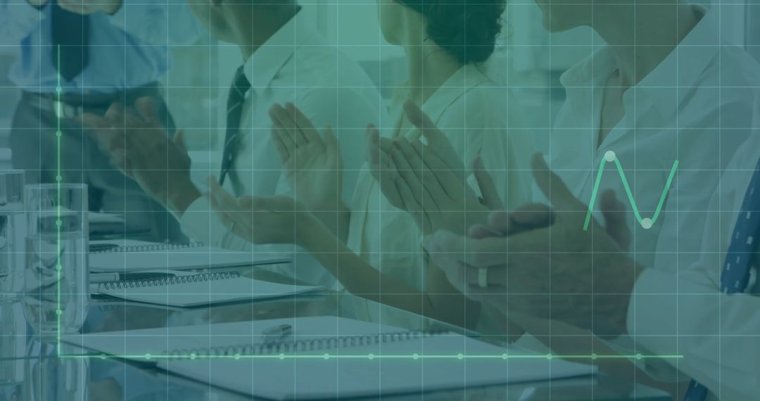 Business Team Applauding Data Presentation in Conference Room