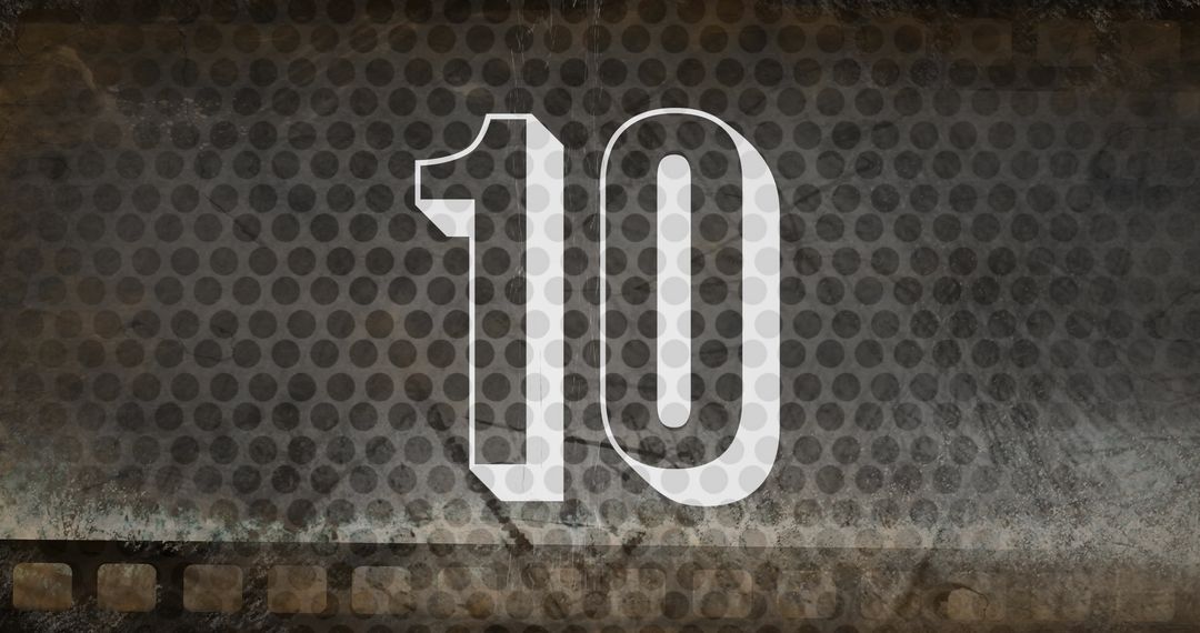 Dynamic 3D Countdown Number Over Grunge Background