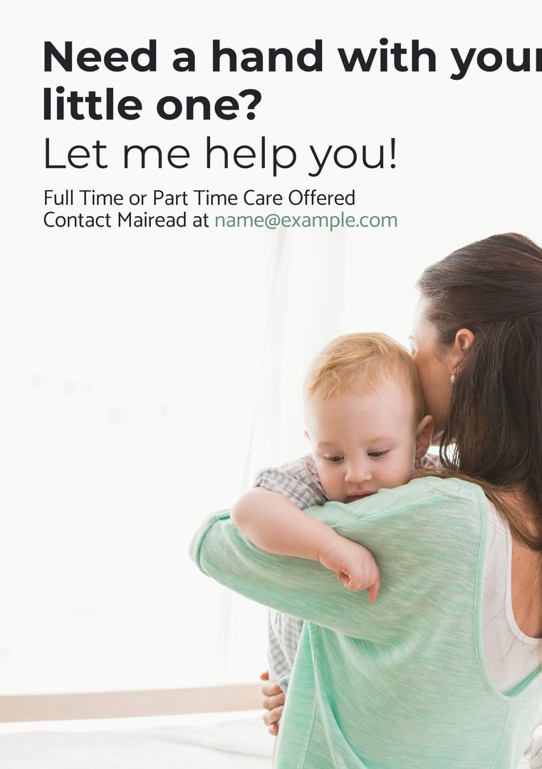 Nurturing Childcare with Caring Caregiver and Happy Infant