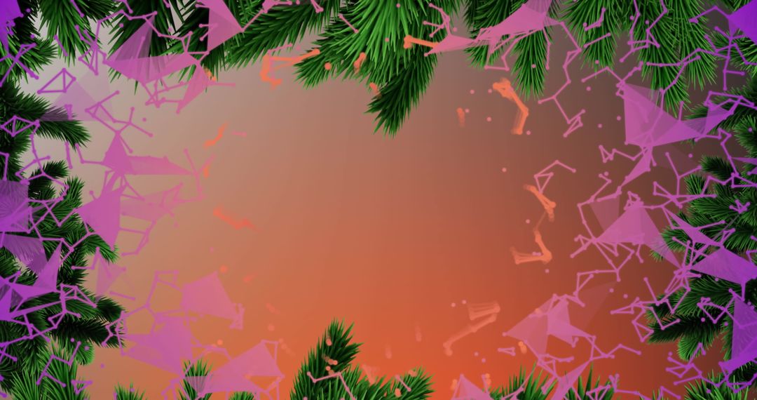 Festive Pine and Geometric Network Themed Background Frame