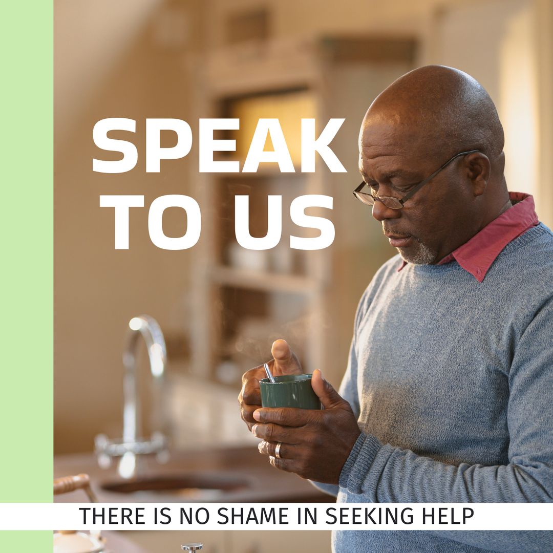 Senior Man Seeking Support Mental Health Awareness