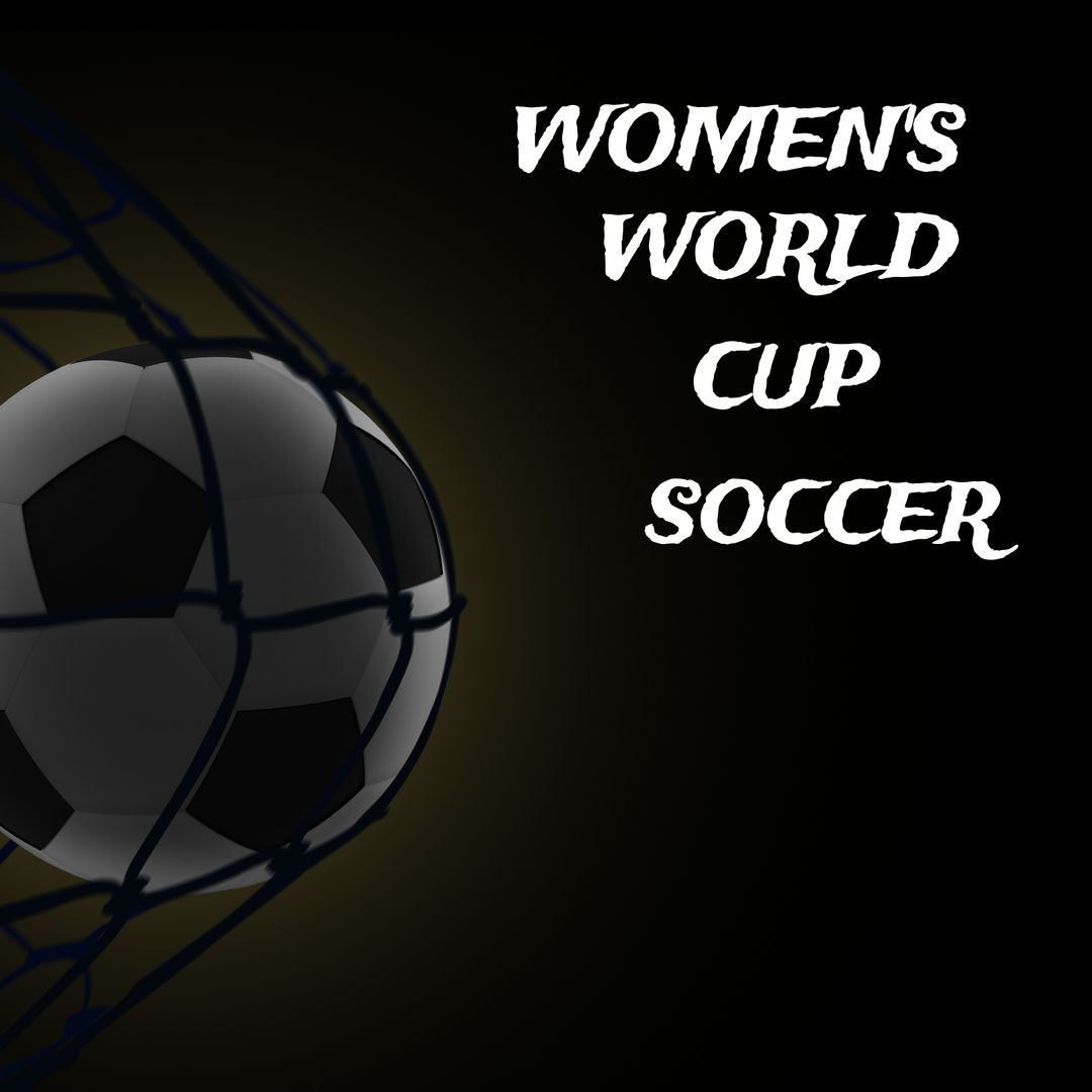 Women's World Cup Soccer Promotion with Ball in Net