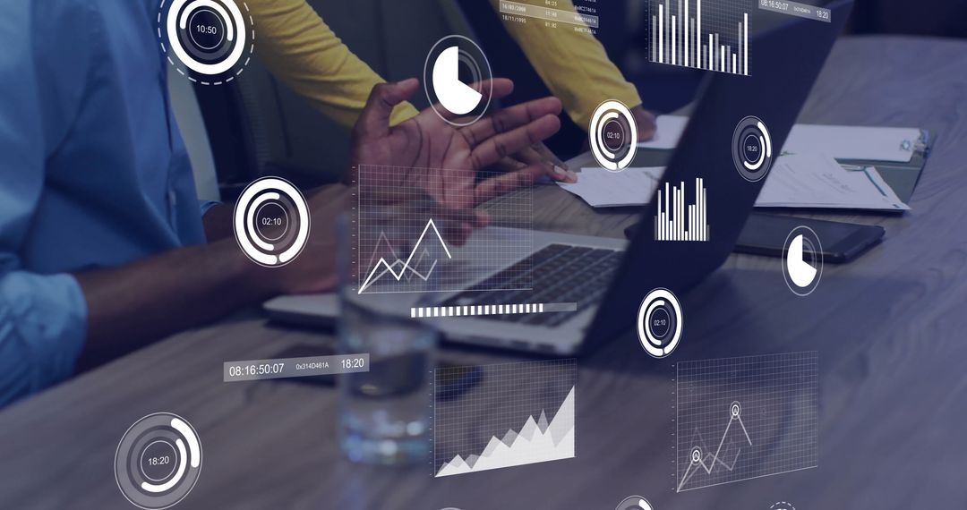 Team Analyzing Financial Data with Interactive Charts in Office