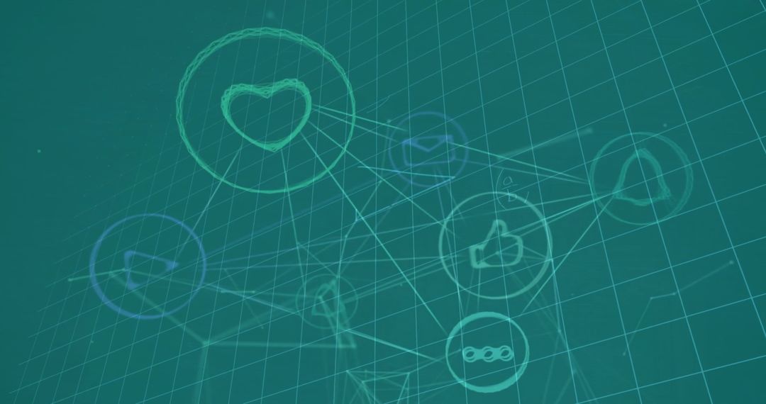 Digital Network Connections and Data Processing on Graphic Background