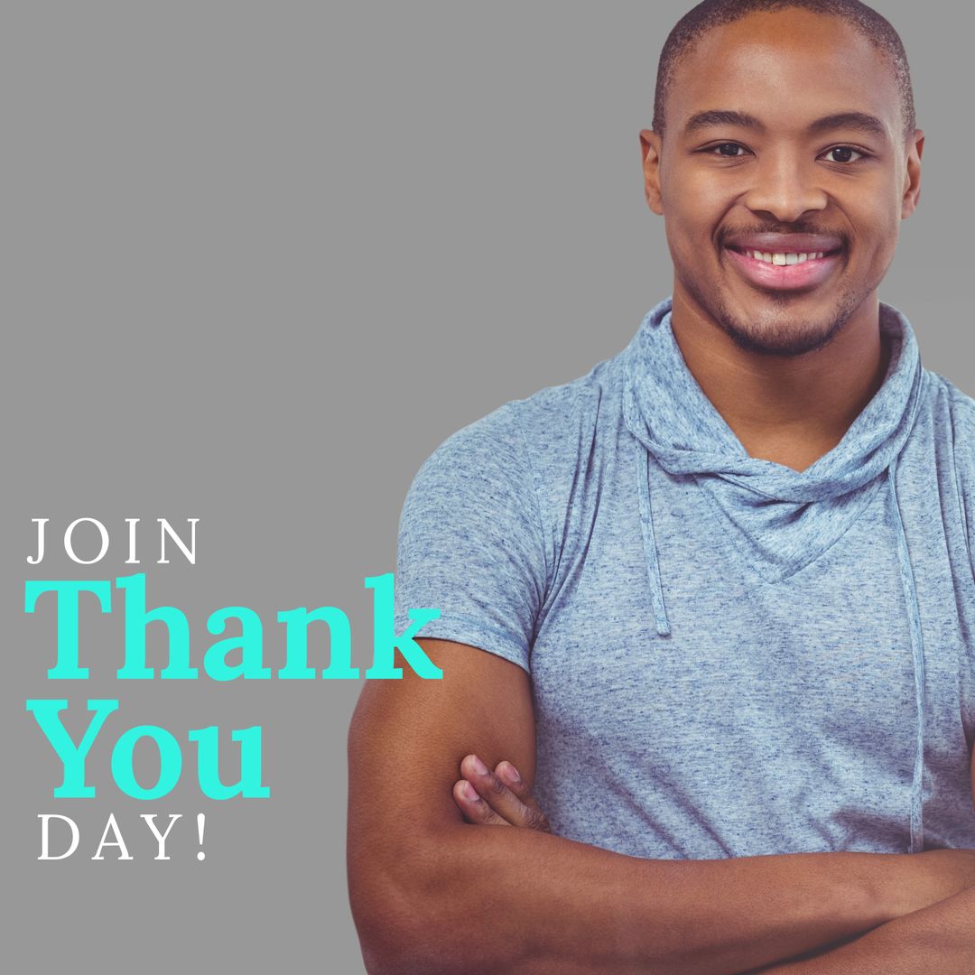 Smiling Man Spreading Positivity for Thank You Day