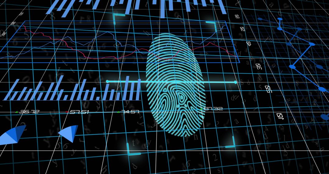 Futuristic Fingerprint Technology with Data Visualization