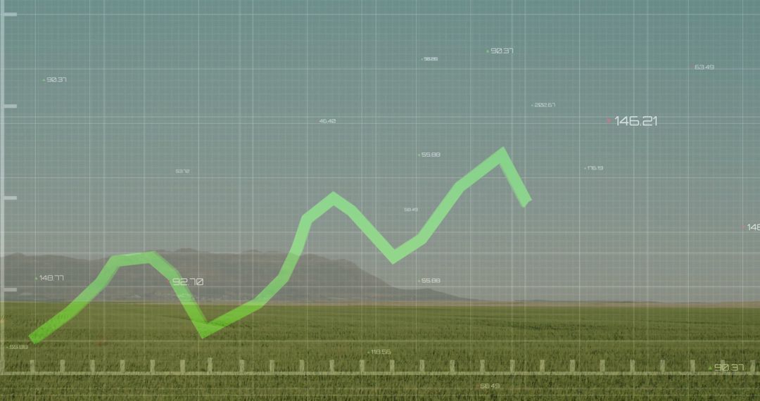 Rising Data Trend Over Conceptual Field and Sky
