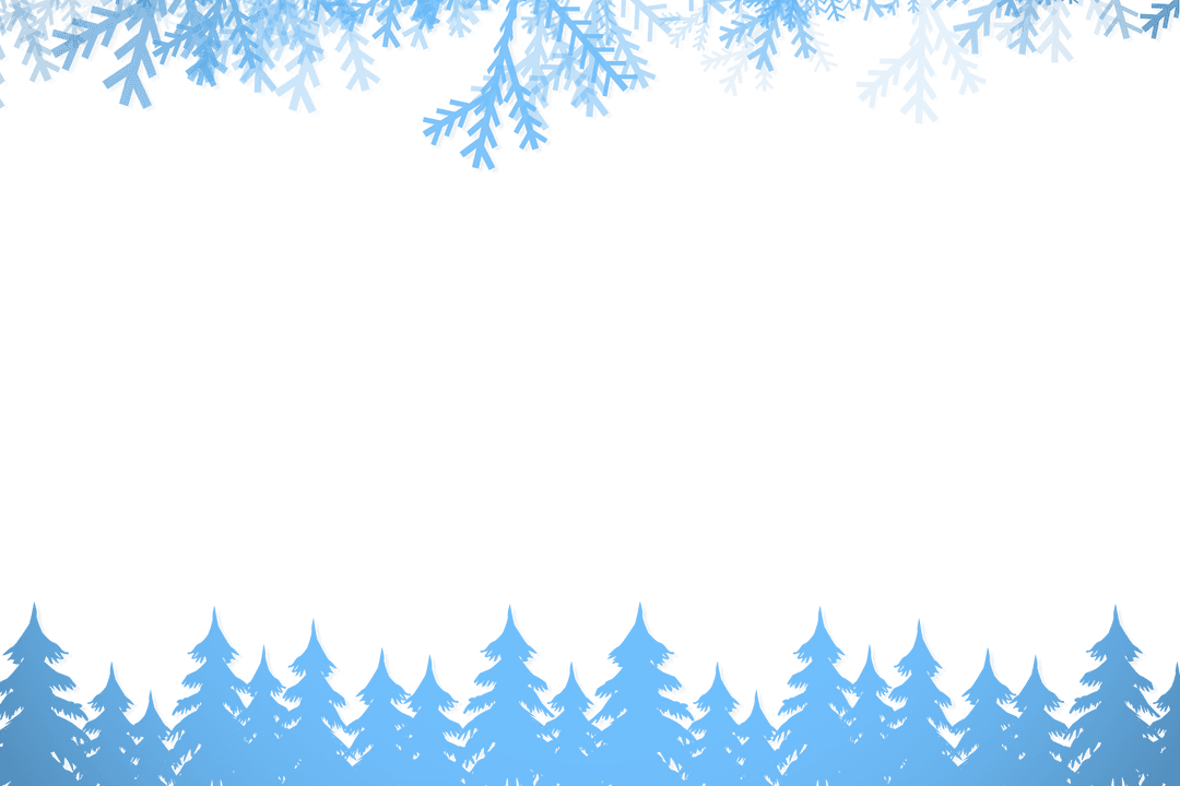 Frosted Snowy Trees on Transparent Background