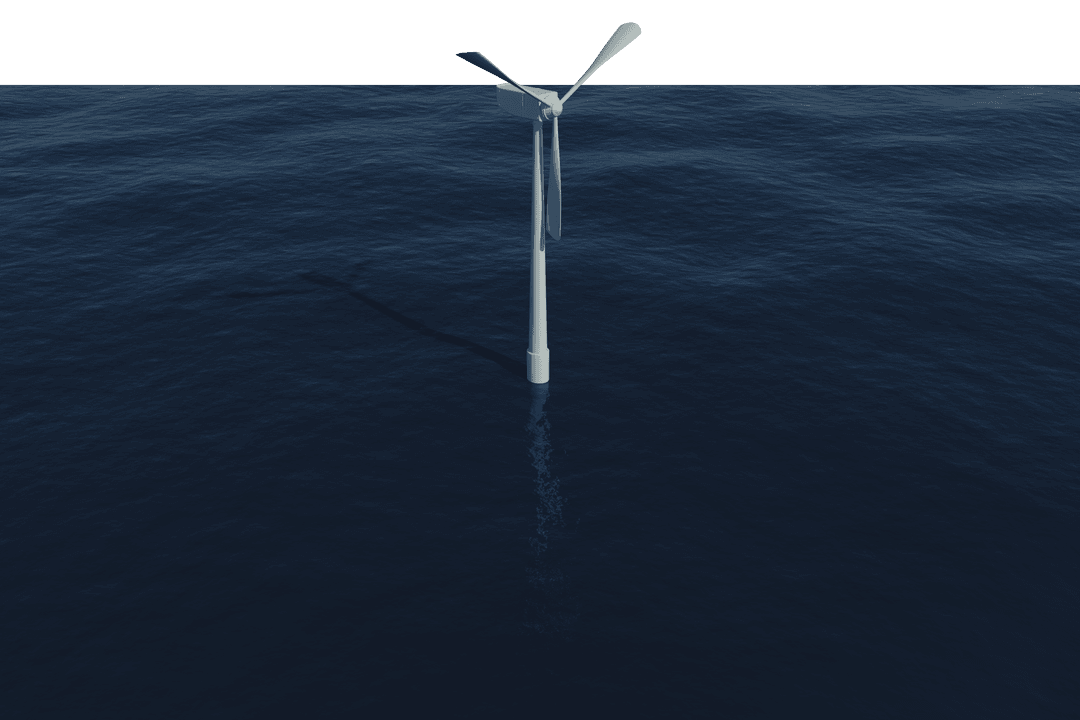 Transparent Background Ocean Windmill Illustration Renewable Energy Concept