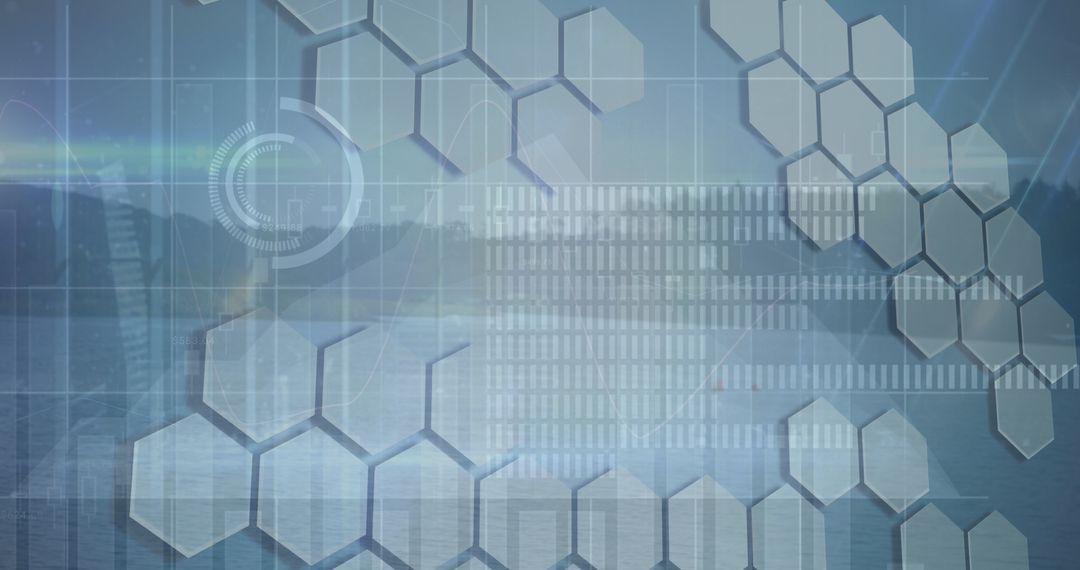 Financial Data Processing Interface Over Abstract Landscape