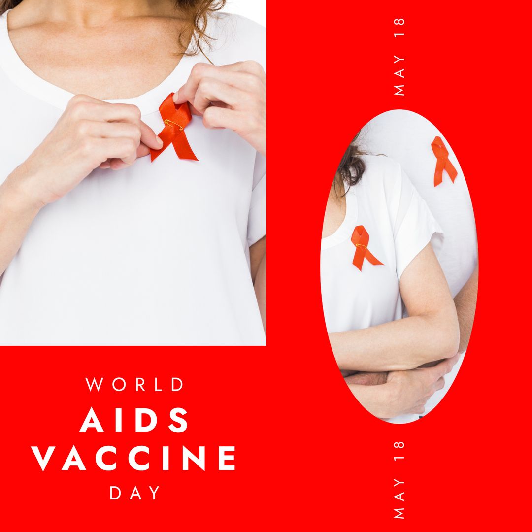 World AIDS Vaccine Day Awareness with Red Ribbon