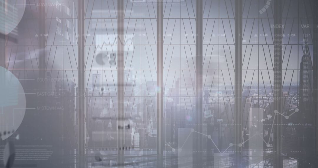 Digital Data Overlays in Modern Urban Office Environment