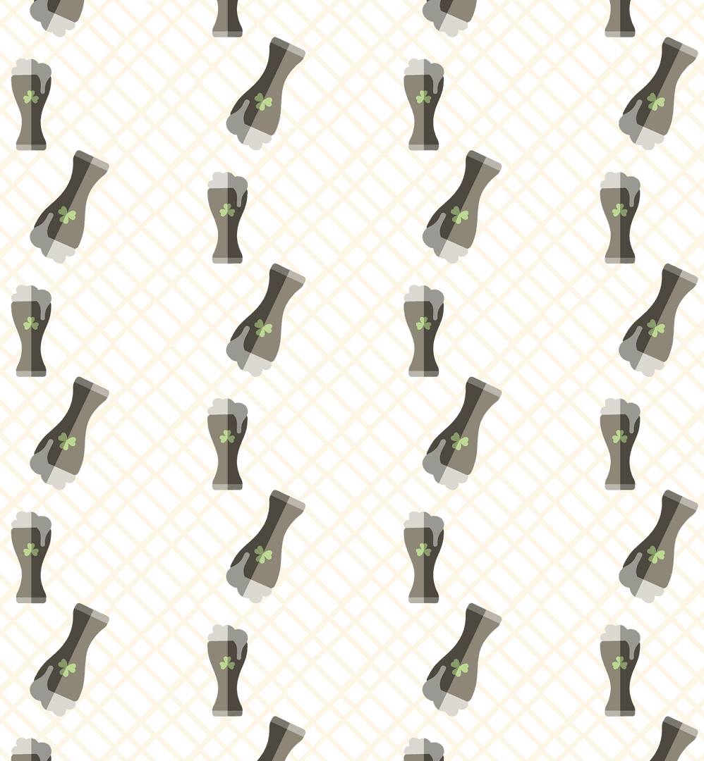 Beer Glasses Pattern on Transparent Seamless Background