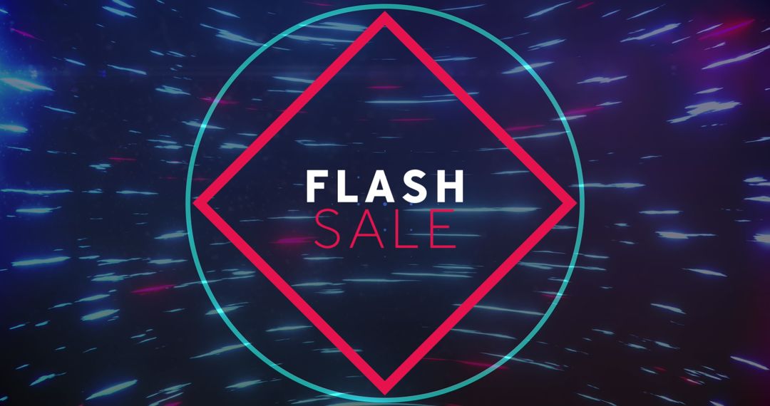 Flash Sale Announcement with Dynamic Light Trails Background