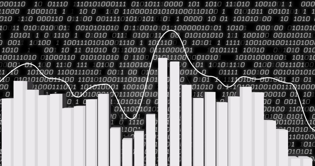 Digital Data Processing with Binary Code and Bar Graph - Free Images, Stock Photos and Pictures on Pikwizard.com