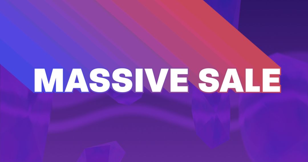 Massive Sale Banner with Retro Color Gradient