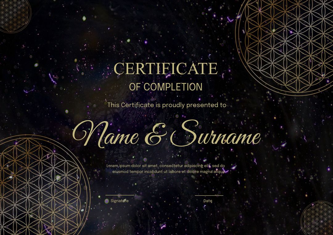 Elegant Certificate of Completion with Abstract Patterned Background - Download Free Stock Templates Pikwizard.com