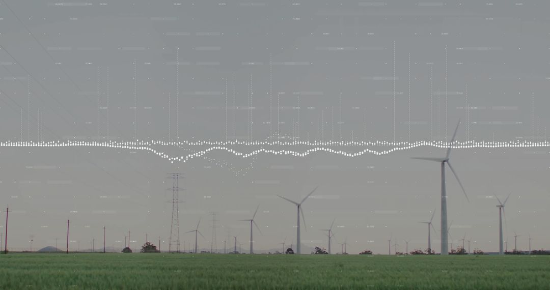 Wind Turbines Amphitheatre Digital Waveform Voltage Vectors