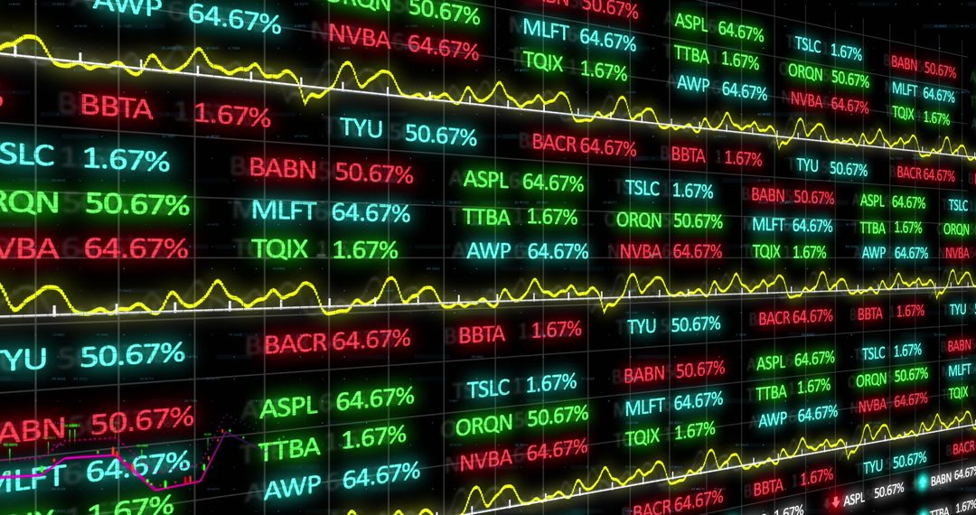 Dynamic Stock Market Display Illustrating Financial Trends