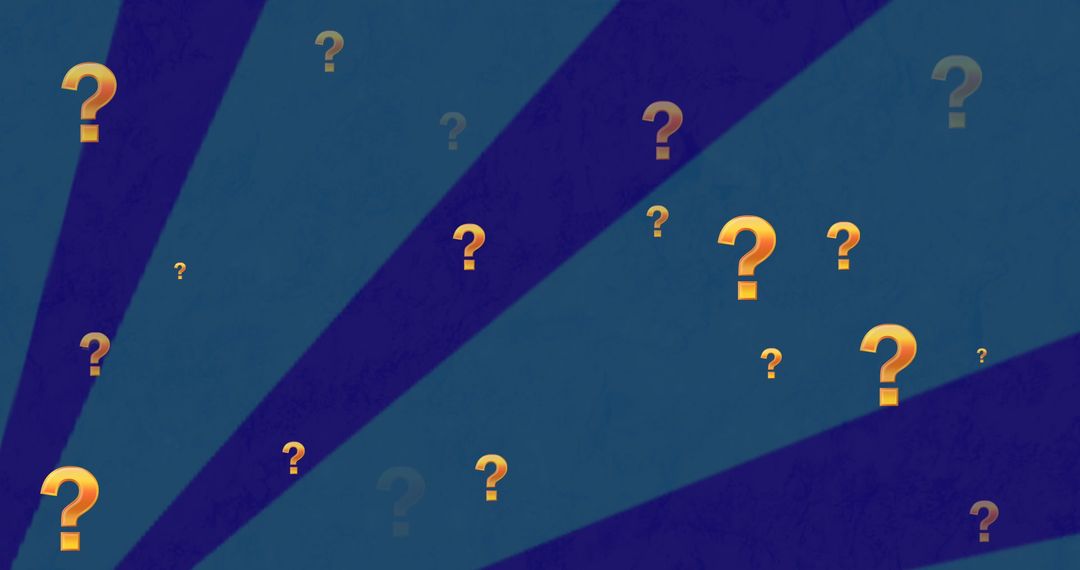 Question Marks on Blue Background Illustrating Curiosity Concept