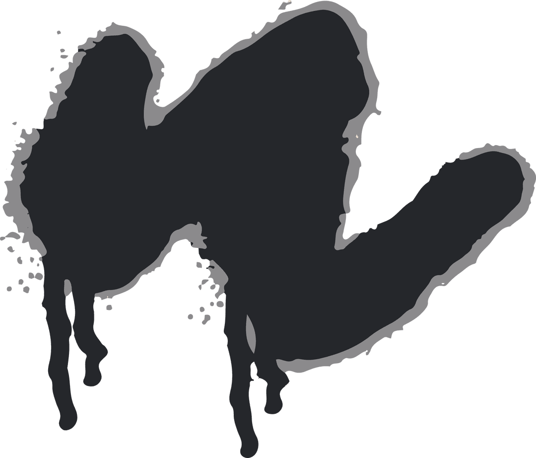 Ink Blots Dripping on Transparent Background for Modern Aesthetic Designs