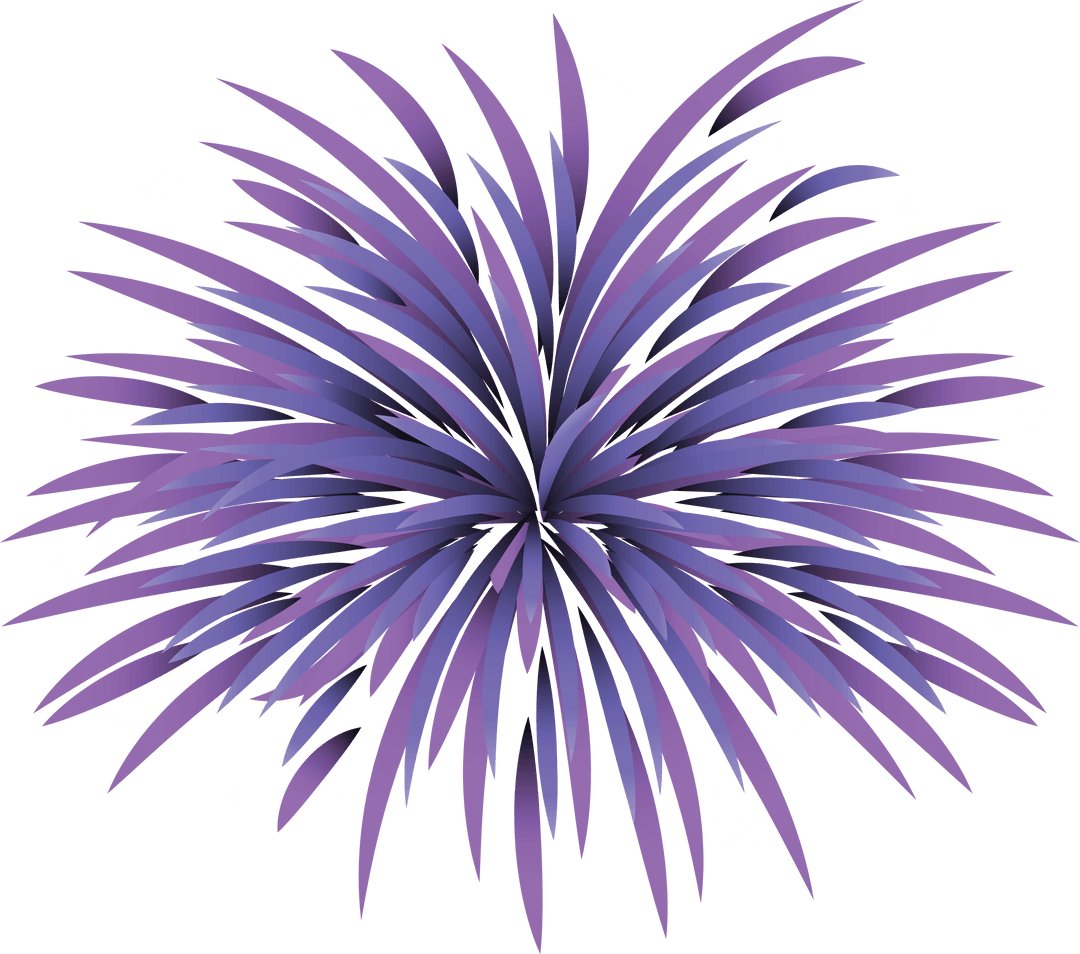 Purple Firework Burst with Stars Transparent Illustration