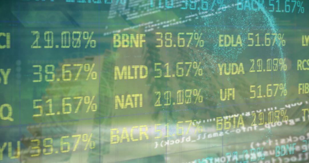 Digital Stock Market Display On Globe Background