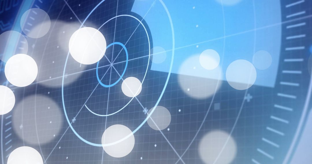 Futuristic Radar Interface with Glowing Bokeh Effects