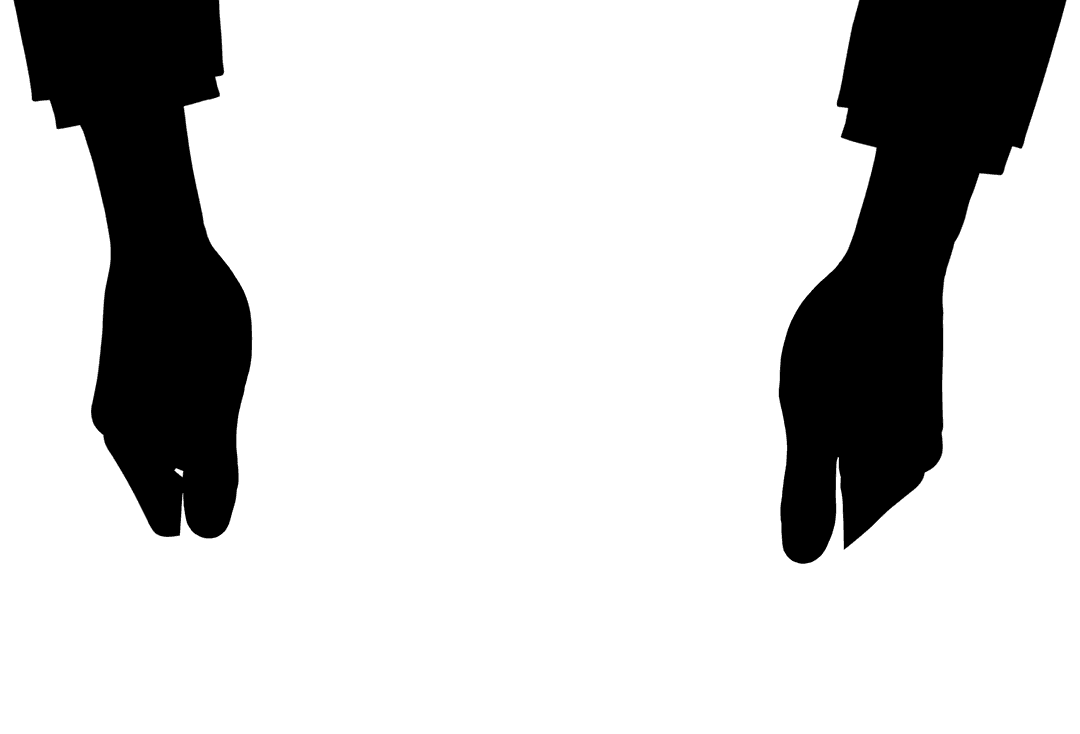 Silhouette Hands Gesturing on Transparent Background