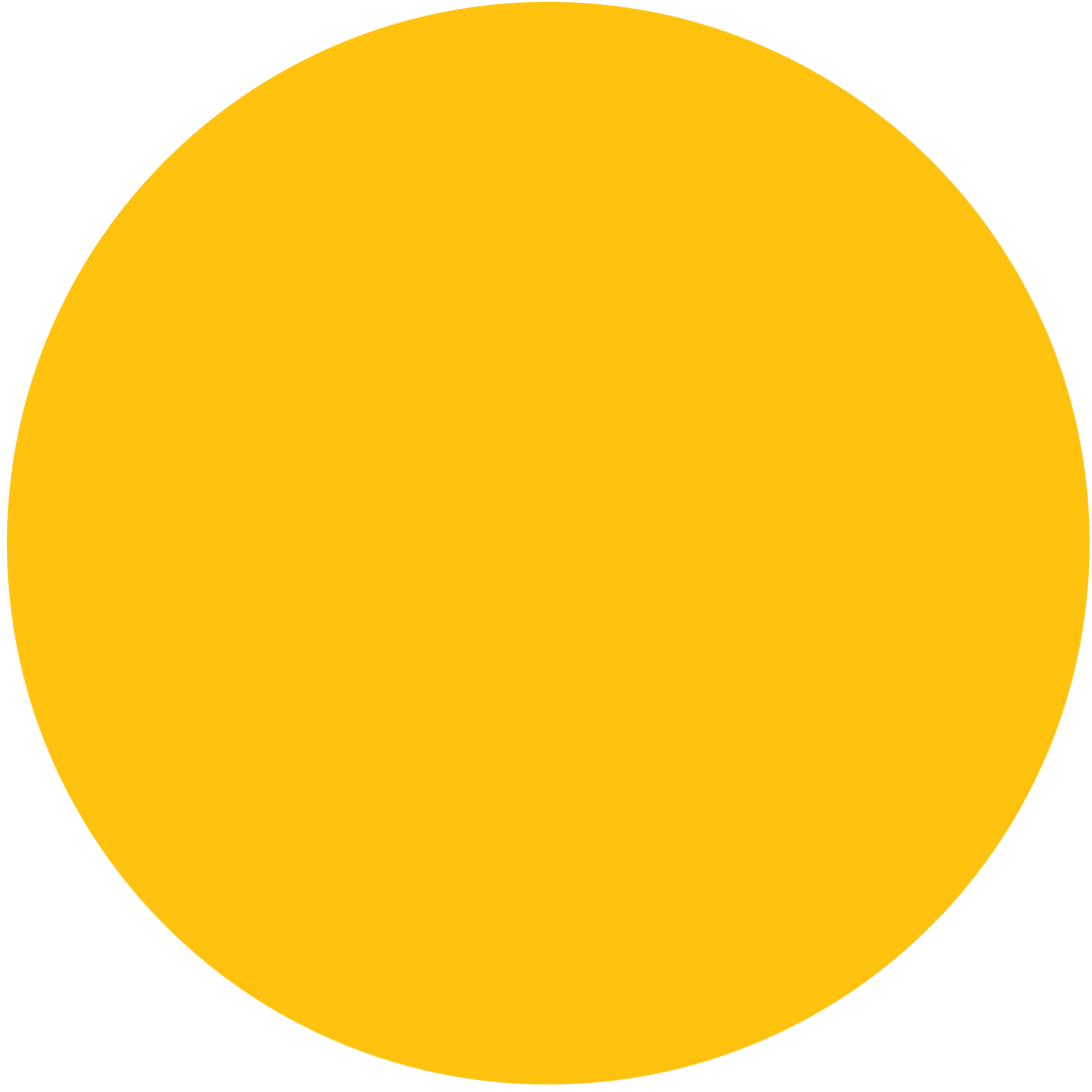 Bright Yellow Circle on Transparent Background with Copy Space