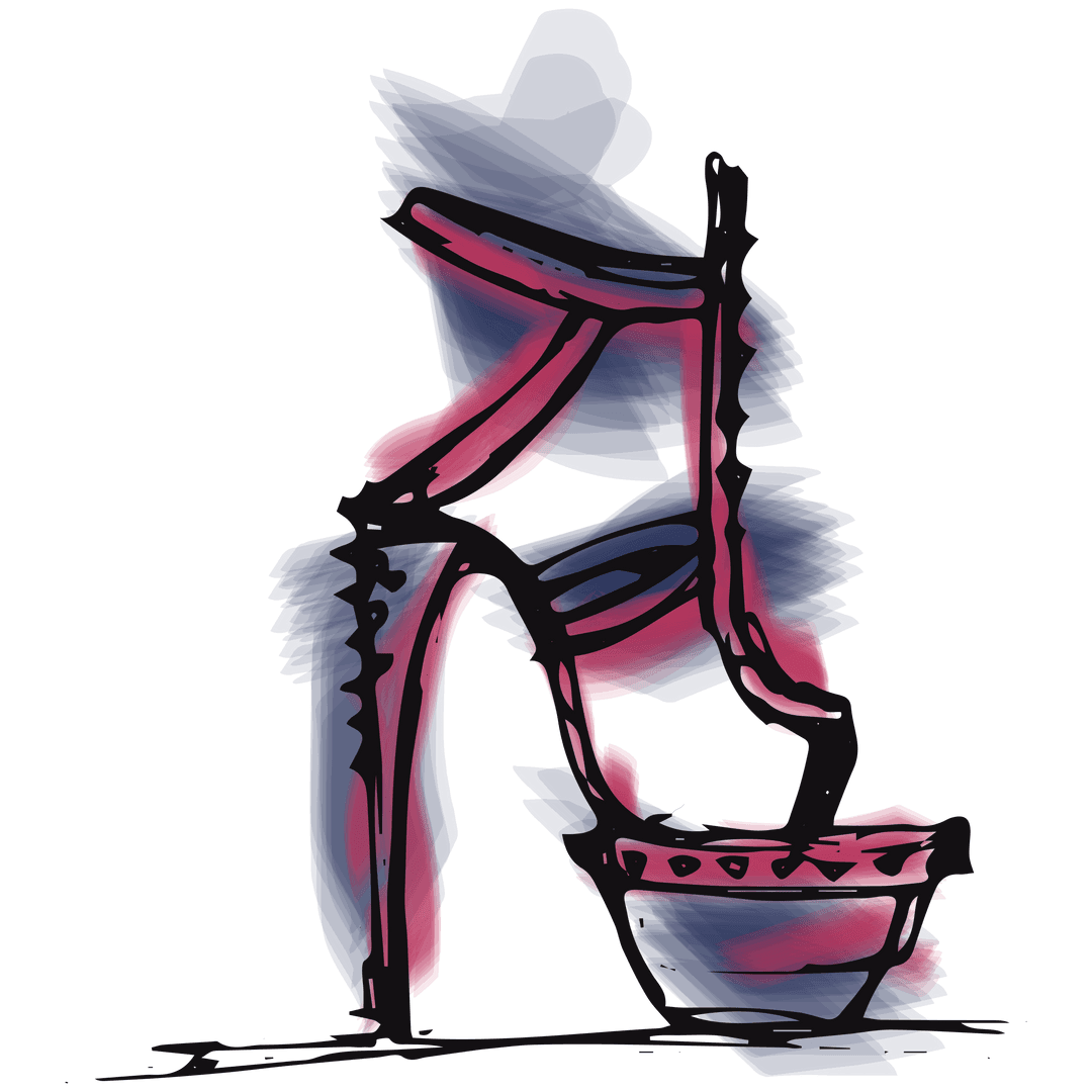 Abstract High Heel Sandal with Artistic Transparent Design