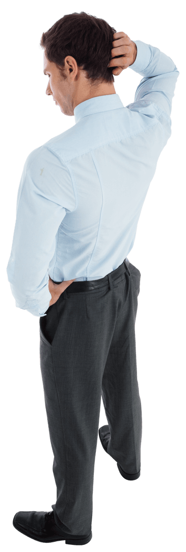 Caucasian Businessman Pondering Isolated Transparent Background