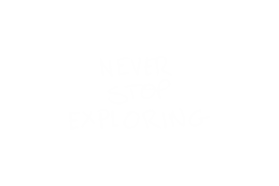 Never Stop Exploring Inspirational Brush Text on Transparent Background