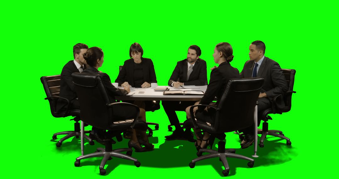 Business Team in Meeting with Green Screen Background - Free Images, Stock Photos and Pictures on Pikwizard.com