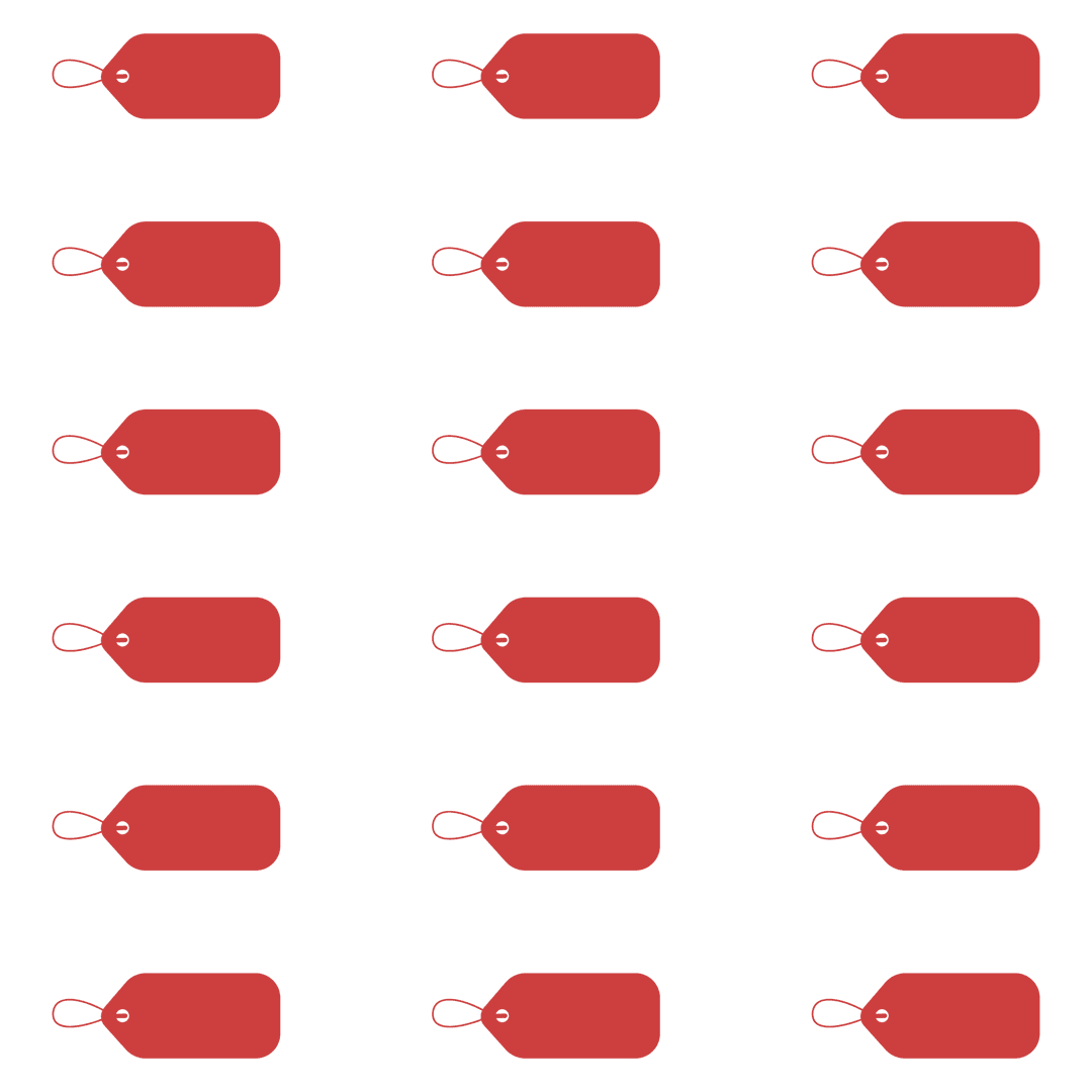 Seamless Pattern of Red Labels on Transparent Background