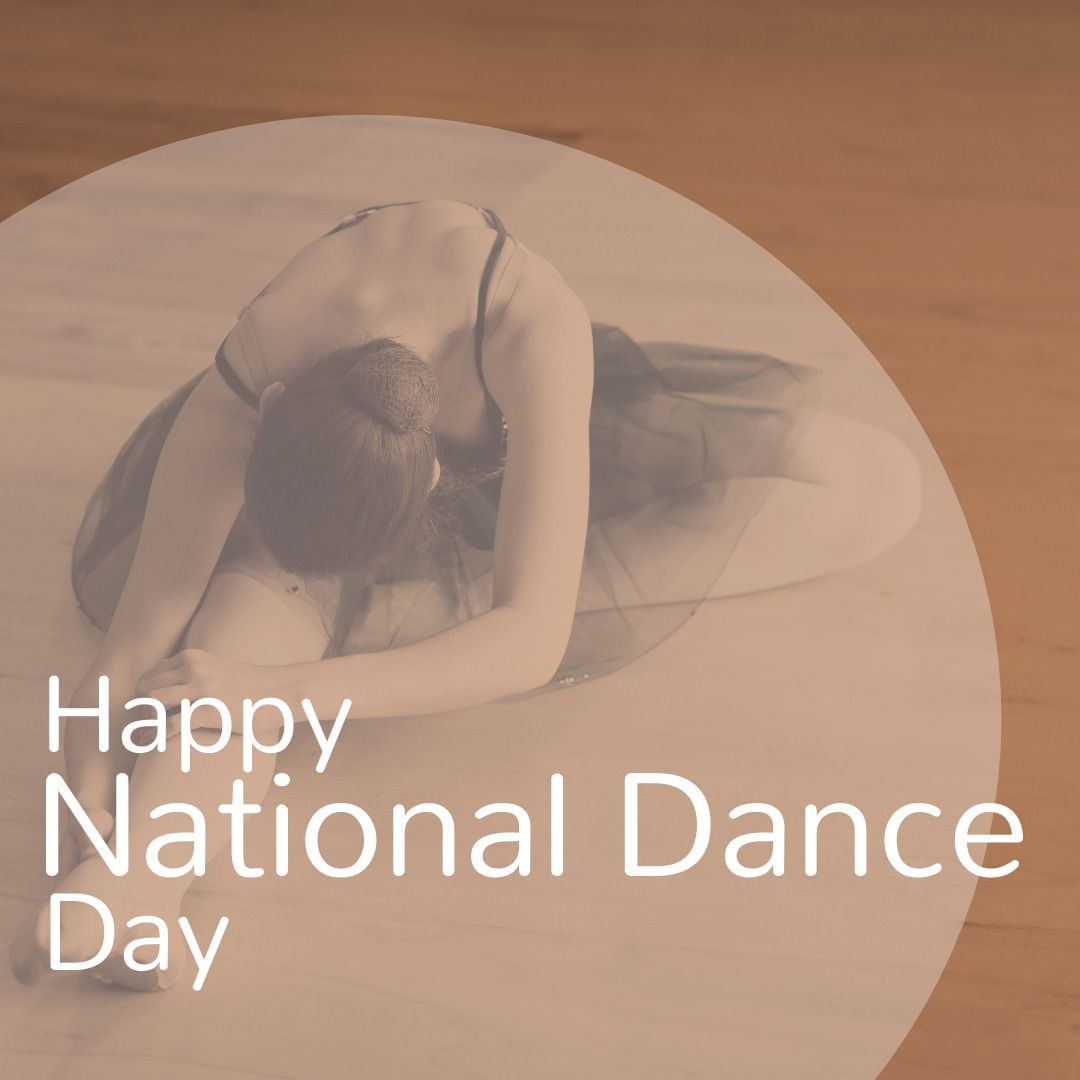 Image of caucasian ballerina and happy national dance day - Download Free Stock Templates Pikwizard.com