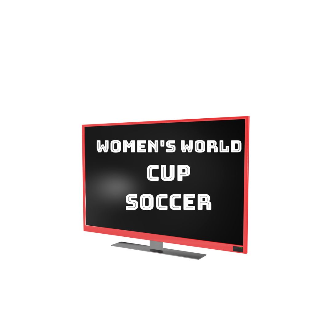 Television Displaying Women's World Cup Soccer Announcement