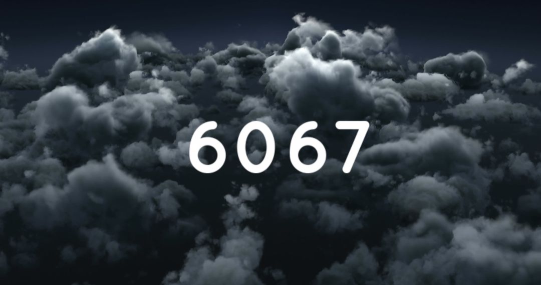 Abstract Display of Numbers Over Cloudy Sky