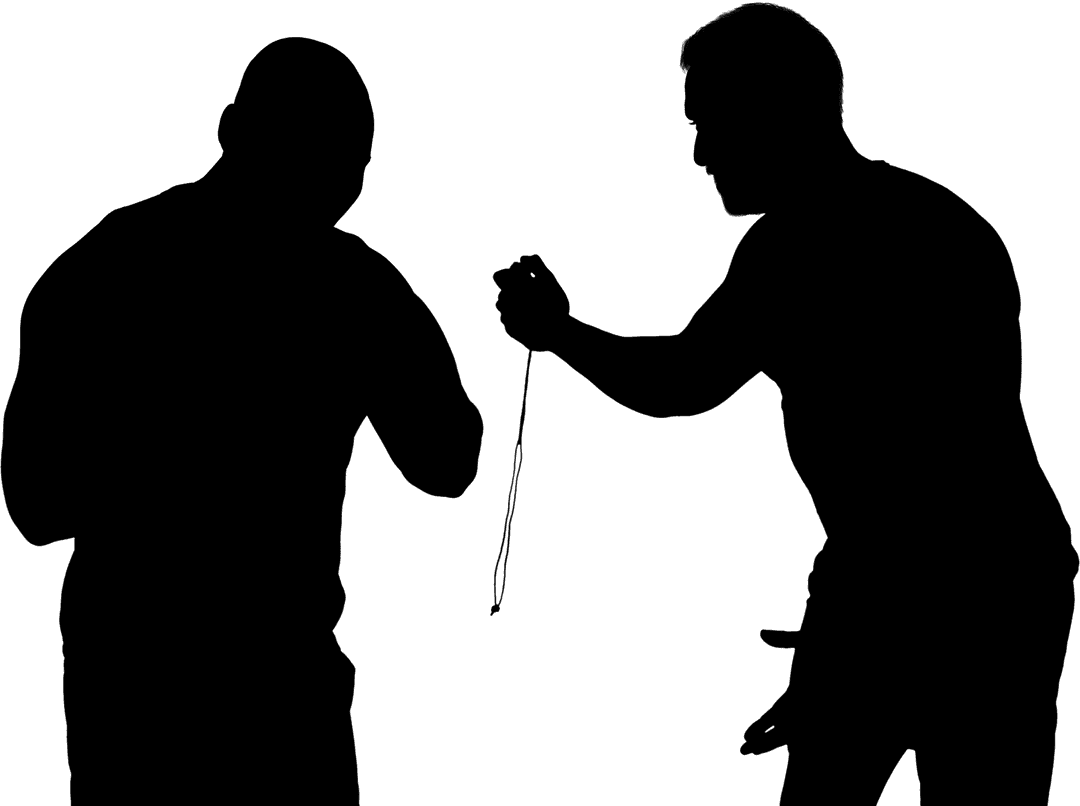 Transparent Sportsman Silhouette with Coach, Game Strategy