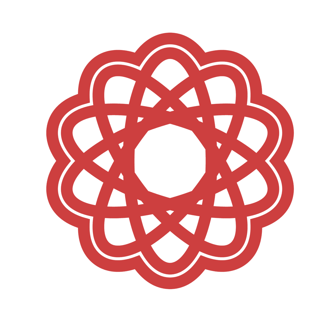 Red Rosette Flower on Transparent Background for Decorative Design