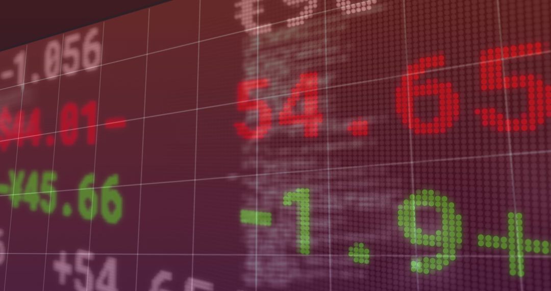 Dynamic Stock Market Financial Data Display Over Grid