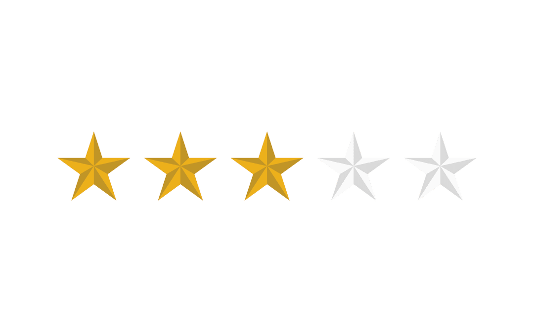 Transparent Three-Star Rating With Translucent Stars