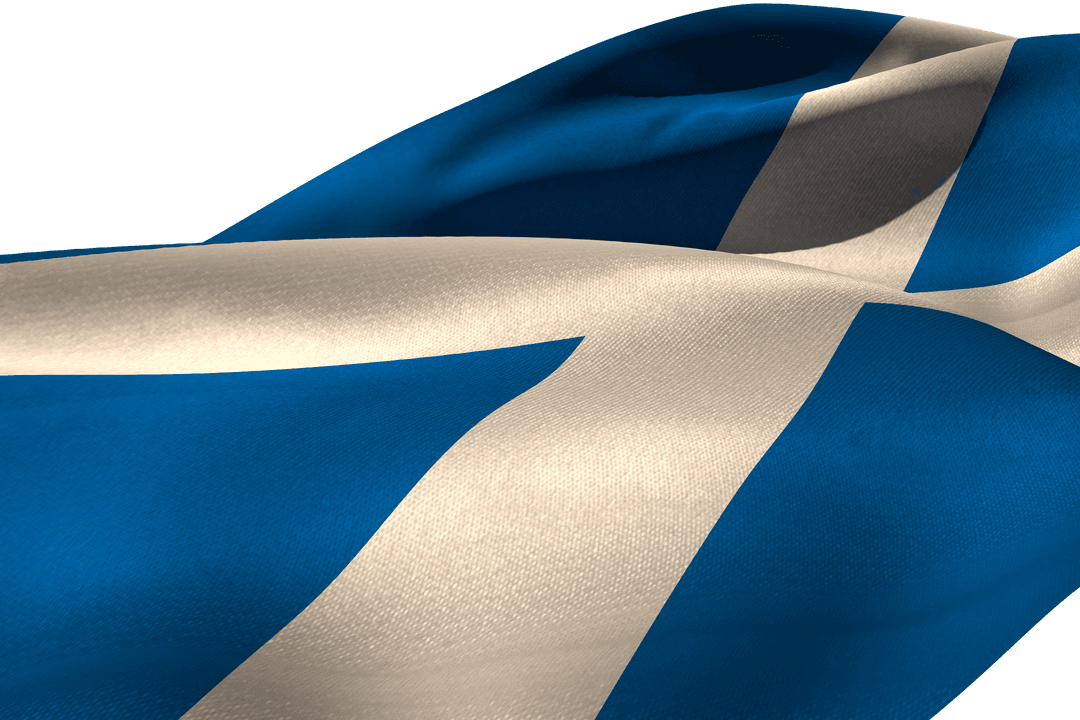 Scottish Flag on Transparent Background Illustrating Tradition