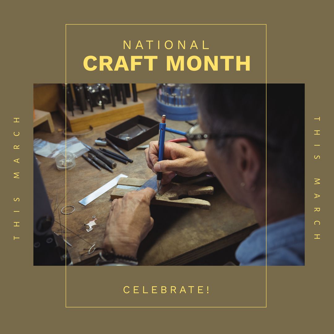 Senior Man Working on Craft Project in Workshop