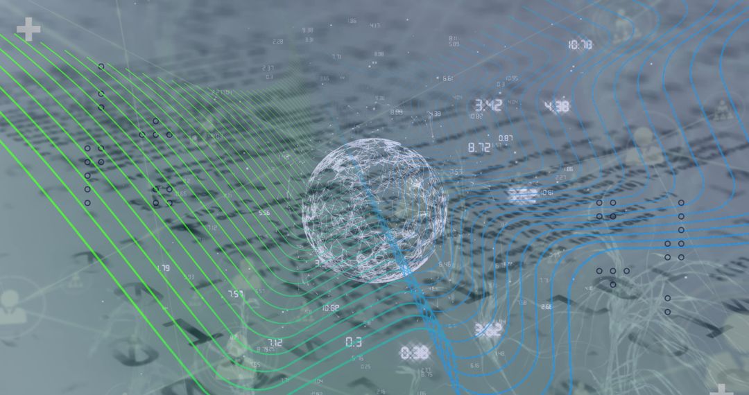 Digital Globe with Connections and Binary Code Overlay