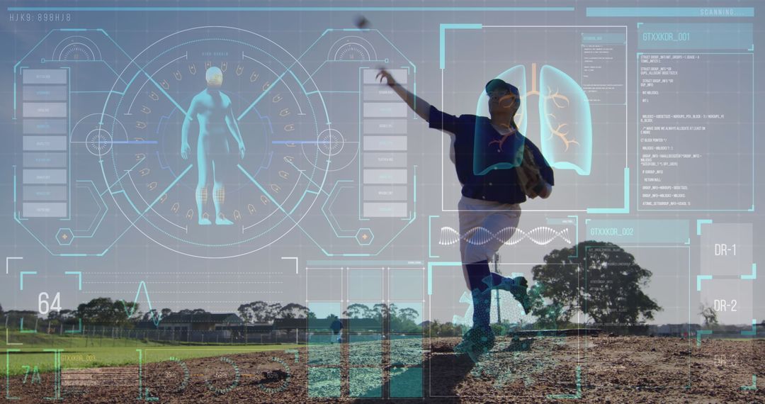 Digital Interface Analyzing Female Baseball Player Performance Statistics