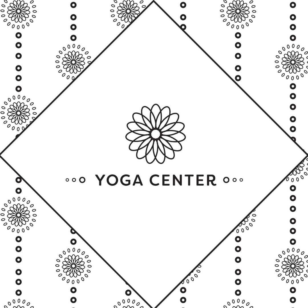Transparent Elegant Yoga Center Logo Design with Mandala Pattern