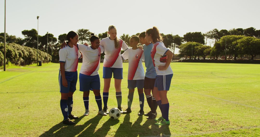 Female Soccer Team Celebrating on a Field - Free Images, Stock Photos and Pictures on Pikwizard.com