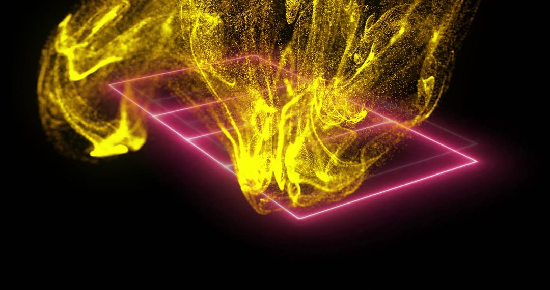 Neon Particle Network Over Vibrant Basketball Court